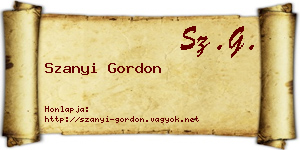 Szanyi Gordon névjegykártya